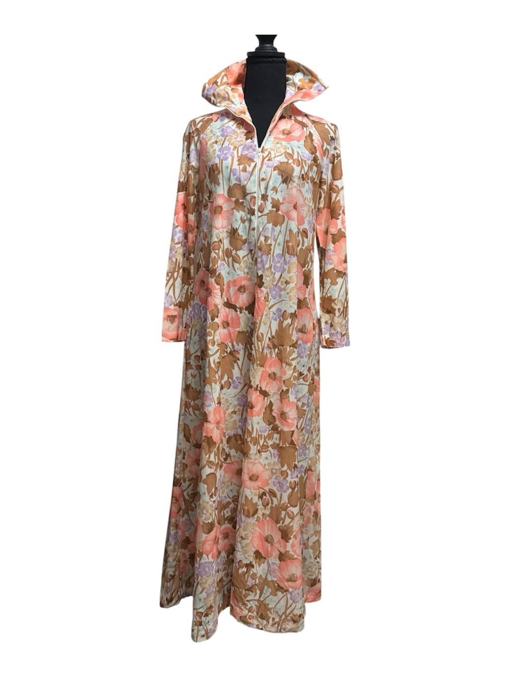 1970s Vintage Kayser Floral Polyester House Dress/Robe